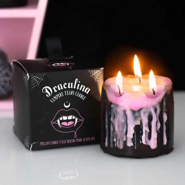 DE_96825.jpg Small Pink Vampire Tears Pillar Candle - Aromatherapy
