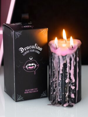 Large Pink Vampire Tears Pillar Candle - Aromatherapy