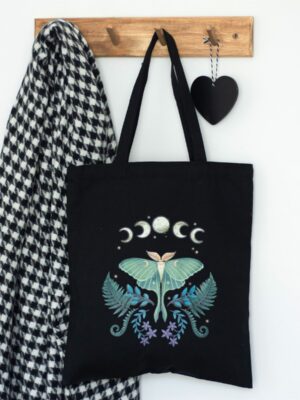 Luna Moth Polycotton Tote Bag - Spiritual Home Decor