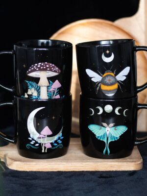 Set of 4 Dark Forest Mugs - Gothic Decor