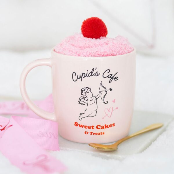 Cupid's Café Mug, Spoon and Socks Set - Ceramic Mug