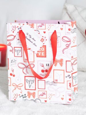 Valentine Postage Stamp Print Gift Bag - Spiritual Home Decor