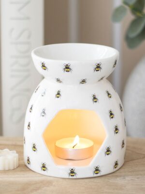 All Over Bee Print Oil Burner - Spiritual Home Decor