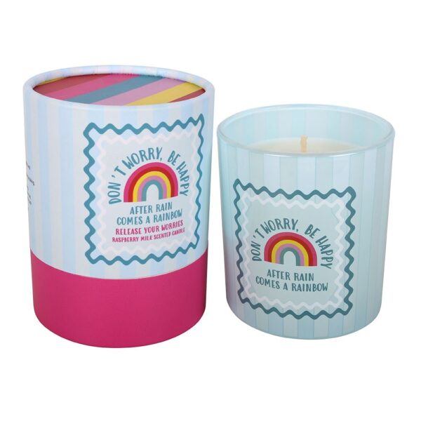 DW_24627.jpg Don't Worry Be Happy Raspberry Milk Scented Candle - Aromatherapy