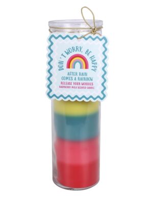 Striped Raspberry Milk Scented Tube Candle - Aromatherapy