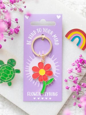 Be Kind to Your Mind Flower Keyring - Spiritual Home Decor