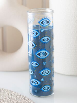 All Seeing Eye Print White Rose Tube Candle - Aromatherapy