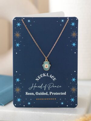 Hand of Hamsa Necklace on Greeting Card - Jewelry