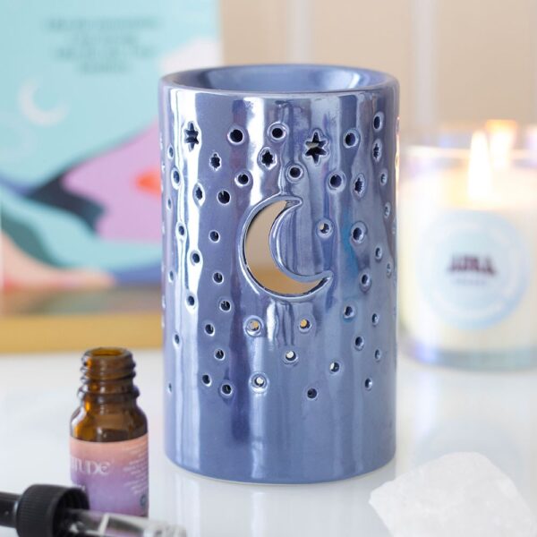 Iridescent Purple Moon Pillar Oil Burner - Aromatherapy