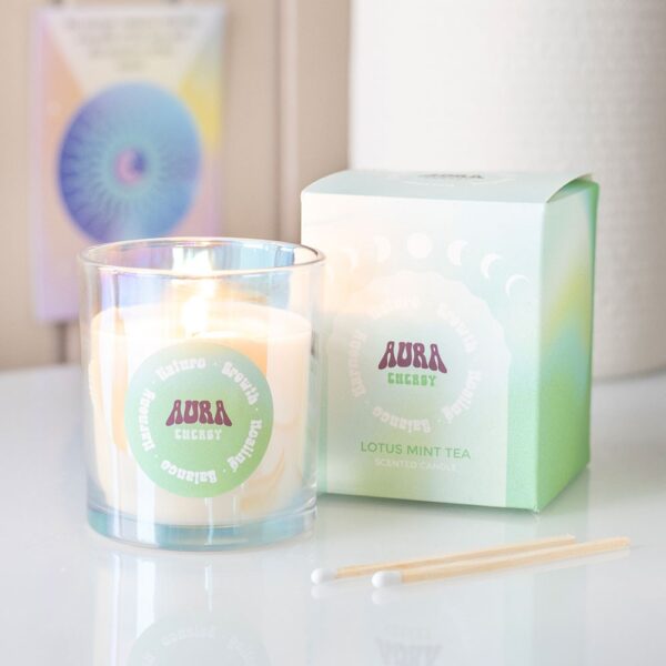 EN_75826.jpg Aura Energy Lotus Mint Tea Iridescent Candle - Meditation Decor
