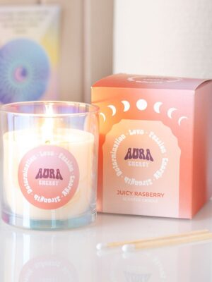 Aura Energy Juicy Raspberry Iridescent Candle - Aromatherapy