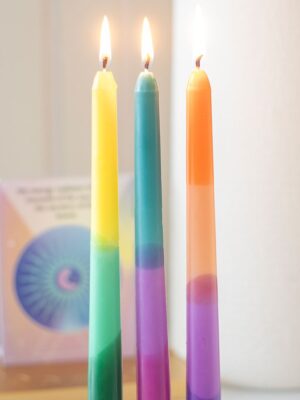 Set of 3 Dipped Aura Energy Taper Candles - Aromatherapy