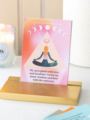 Aura Affirmation Cards with Wooden Stand - Spiritual Home Decor