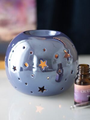 Purple Iridescent Star Oil Burner and Wax Warmer - Spiritual Home Decor