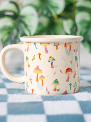 Funky Fungi Mushroom Print Mug - Ceramic Mug