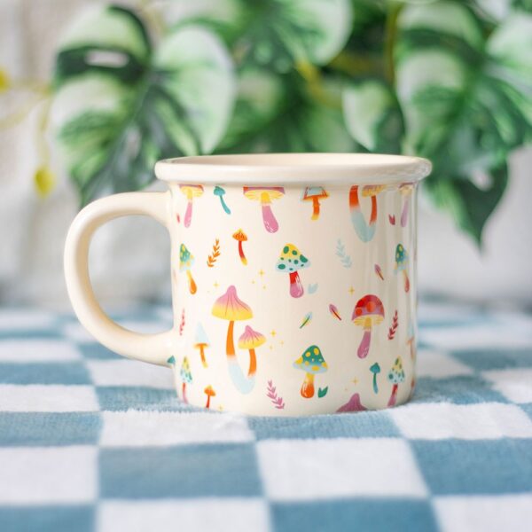 Funky Fungi Mushroom Print Mug - Ceramic Mug
