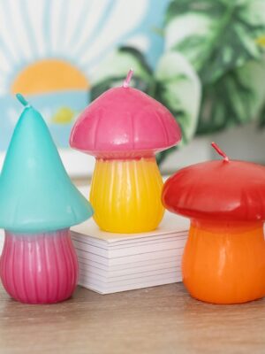 Set of 3 Mushroom Shaped Candles - Spiritual Home Decor