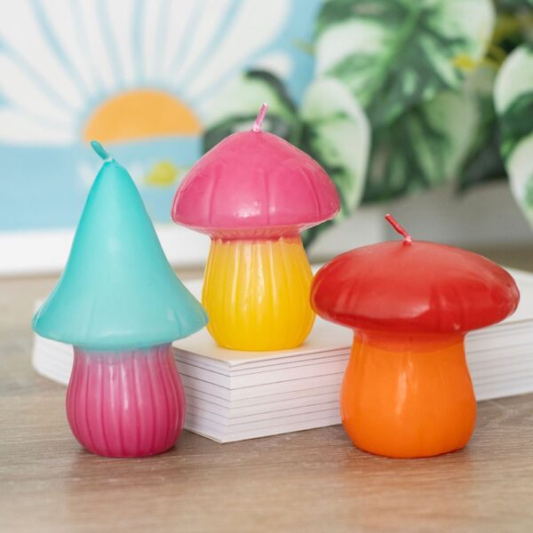 Set of 3 Mushroom Shaped Candles - Spiritual Home Decor