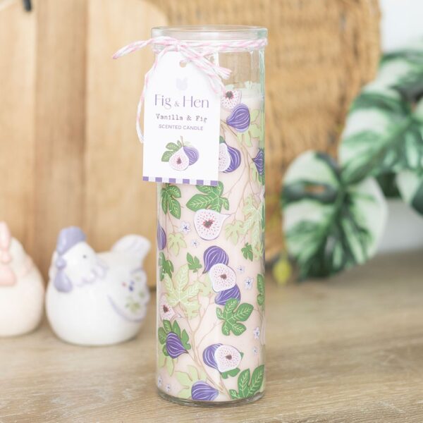 Fig Tree Print Vanilla & Fig Tube Candle - Aromatherapy