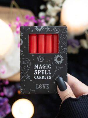 Set of 12 Red 'Love' Spell Candles - Witchcraft Ritual