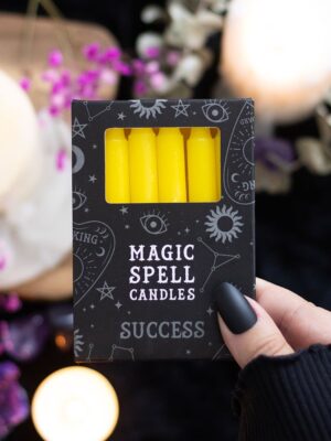 Set of 12 Yellow 'Success' Spell Candles - Witchcraft Ritual