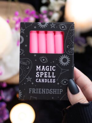 Set of 12 Pink 'Friendship' Spell Candles - Witchcraft Ritual