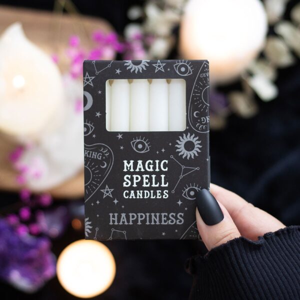 FI_16028.jpg Set of 12 White 'Happiness' Spell Candles - Witchcraft Ritual