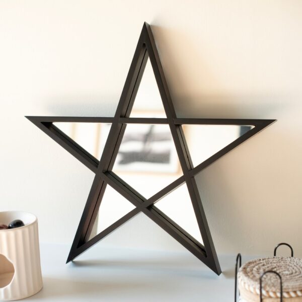 FI_30830.jpg Black Framed Pentagram Mirror - Spiritual Home Decor