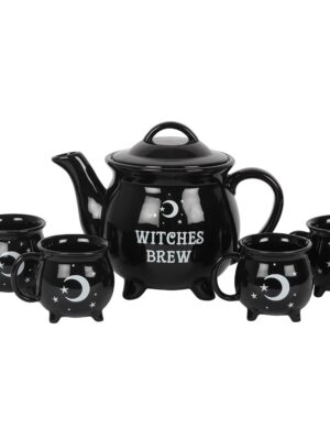Witches Brew Ceramic Cauldron Tea Set - Witchcraft Ritual