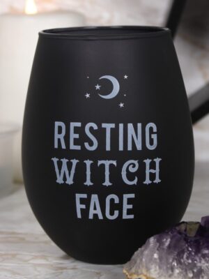 Resting Witch Face Stemless Wine Glass - Witchcraft Ritual