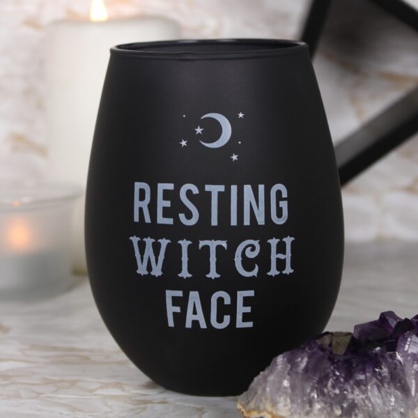Resting Witch Face Stemless Wine Glass - Witchcraft Ritual