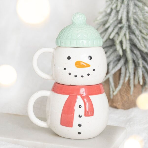 FN_47727.jpg Set of 2 Winter Snowman Stacking Mugs - Spiritual Home Decor