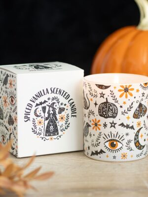 Frightful Folk Print Spiced Vanilla Scented Candle - Aromatherapy