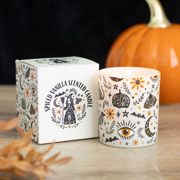 Frightful Folk Print Spiced Vanilla Scented Candle - Aromatherapy