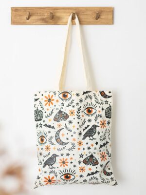 Frightful Folk Print Tote Bag - Spiritual Home Decor
