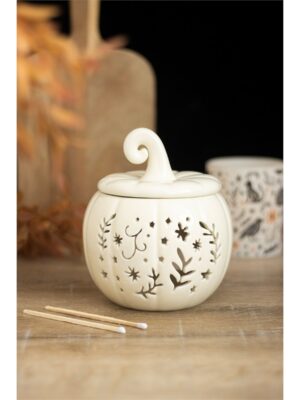 Cream Folk Pumpkin Oil Burner and Wax Warmer - Aromatherapy