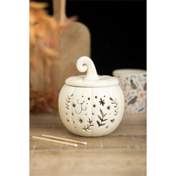FR_59627.jpg Cream Folk Pumpkin Oil Burner and Wax Warmer - Aromatherapy