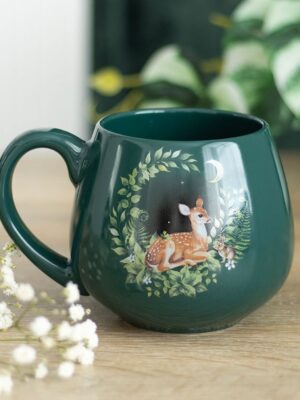 Green Fawn Rounded Mug - Ceramic Mug