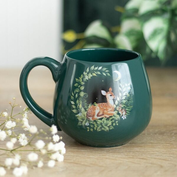 Green Fawn Rounded Mug - Ceramic Mug