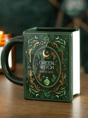 GN_10427.jpg Green Witch Book Shaped Mug - Witchcraft Ritual