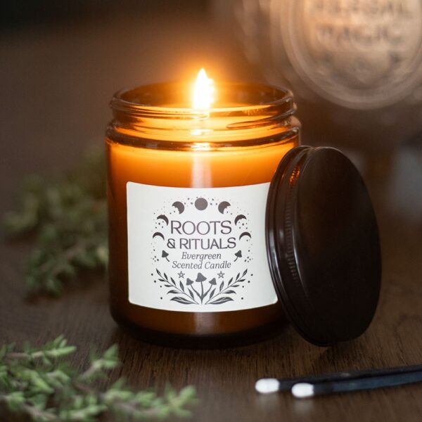 GN_11427.jpg Roots & Rituals Evergreen Amber Glass Candle - Witchcraft Ritual