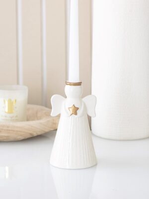 Star Angel Taper Candle Holder - Angel Figurine