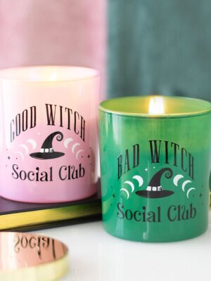 Set of 2 Good Witch and Bad Witch Scented Glass Candles - Witchcraft Ritual