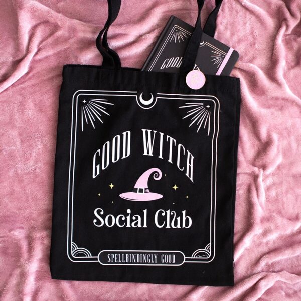 Good Witch Social Club Polycotton Tote Bag with Pin Badge - Witchcraft Ritual