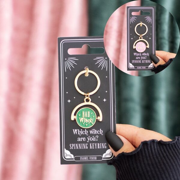 Which Witch Are You Spinning Keyring - Witchcraft Ritual