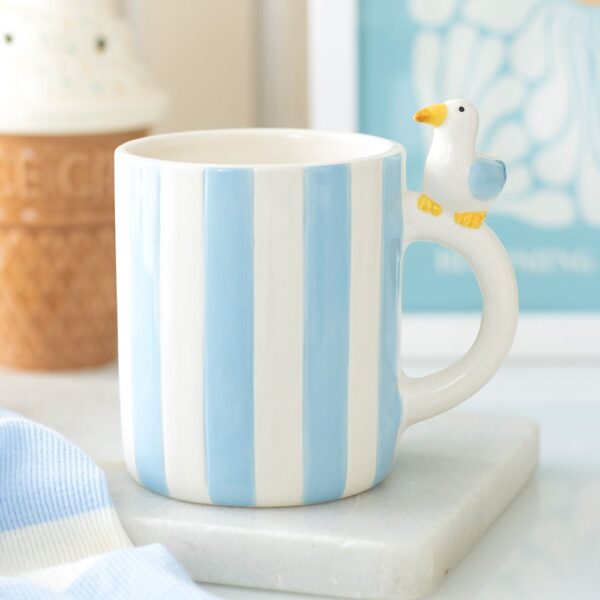 HE_81826.jpg Striped Mug with Seagull - Ceramic Mug