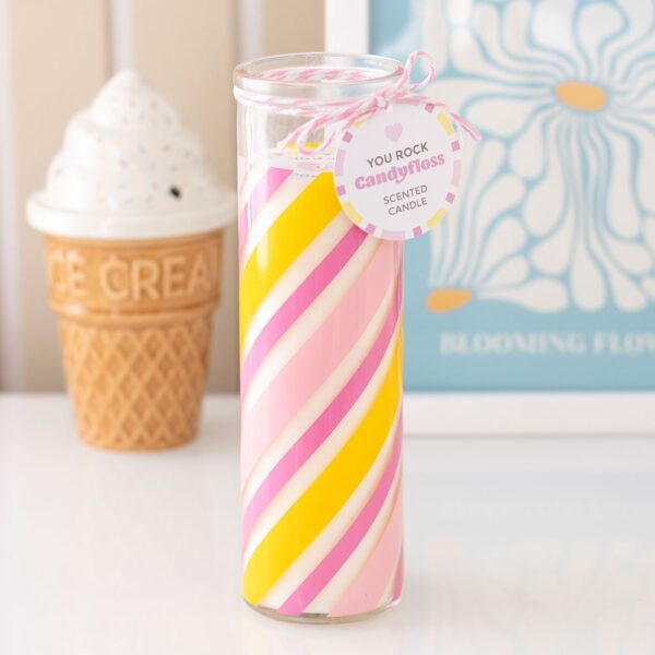 Candy Stripe Candyfloss Tube Candle - Aromatherapy