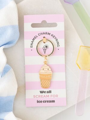 Ice Cream Cone Keyring - Spiritual Home Decor