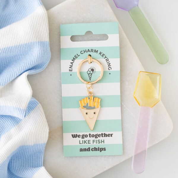 Fish and Chips Keyring - Spiritual Home Decor