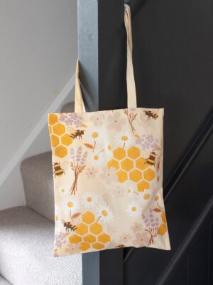 Honey Bee Print Tote Bag - Spiritual Home Decor